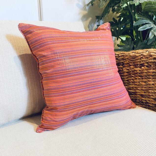 メール便対応可 アジアン クッションカバー キラキラ 40×40 オレンジ