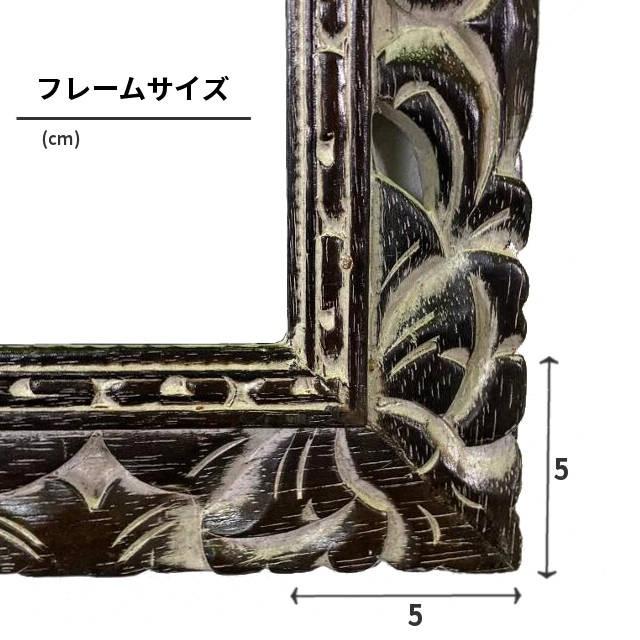 バリ絵画 ダンサー男女 ケチャダンス 人物画 W19×H23.5cm バリの絵