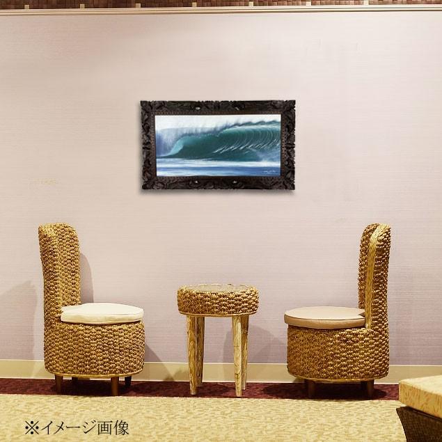波の絵 windy作 海の絵 波 アート 73×43cm バリ絵画 壁掛け 額付き