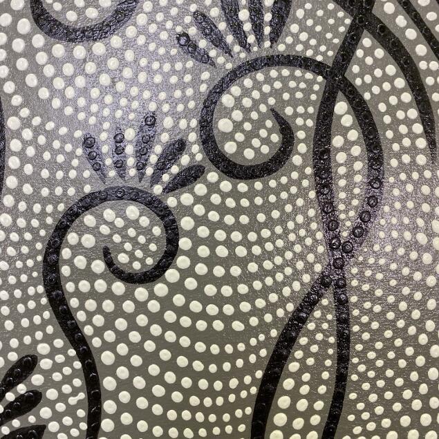 バリ絵画 ドットアート 植物柄 30×30cm (1513) アートパネル モダン