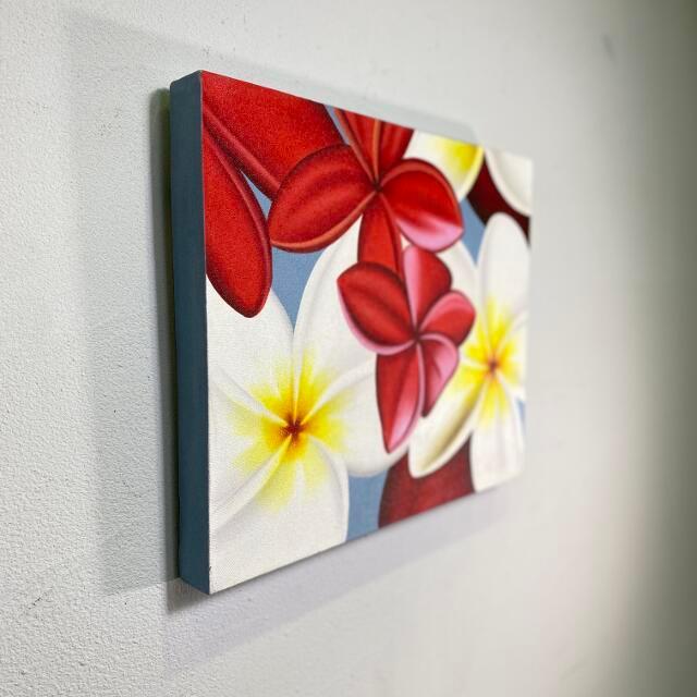 バリ絵画 プルメリア 花の絵 W50×H40cm 絵画 壁掛け インテリア バリ絵画 プルメリア 花の絵 W50×H40cm 絵画 壁掛け インテリア