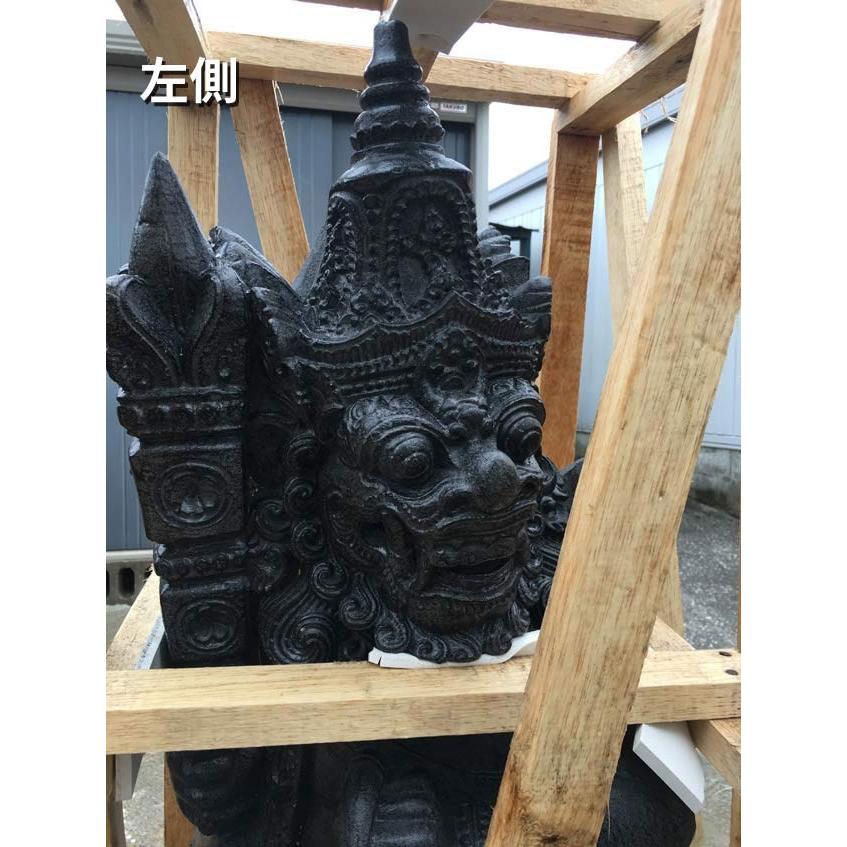 石像 ラクササ像 左右1セット 黒 H110cm セメント ハヌマン バリ島