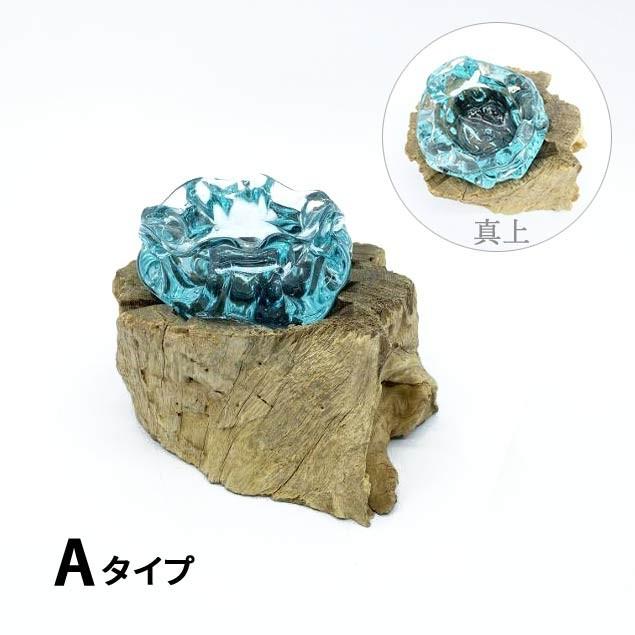 灰皿 アッシュトレイ スタンド付 ガラスオブジェ 4タイプ ガラス細工