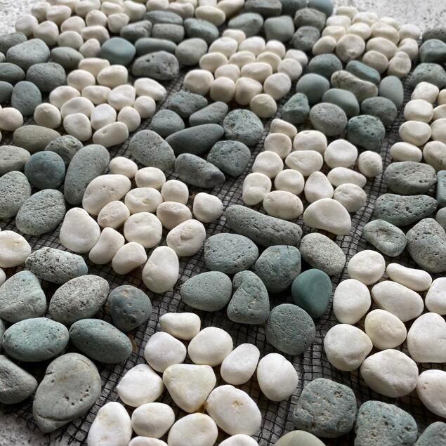 天然石 小石タイルシート 300×300mm J タイル 市松 はめ込み