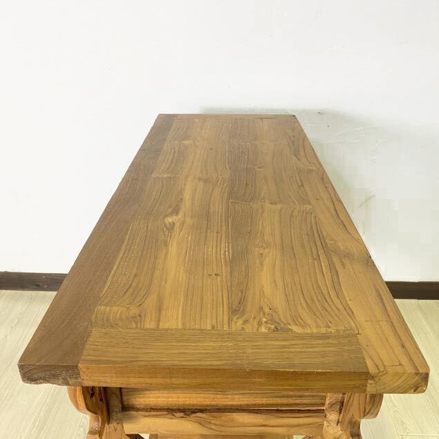 コンソールテーブル アンティーク調 ブラウン 引出し1つ アジアン家具