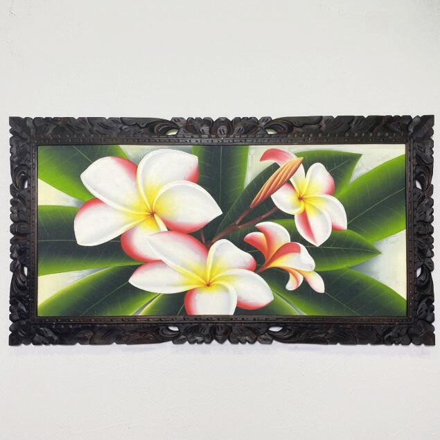 花の絵 プルメリア ピンク 109 59cm バリアート バリ絵画 壁掛け インテリア アートパネル 大型 アジアン 1741 アジアン雑貨 バリ石像のクプクプ 通販 Yahoo ショッピング