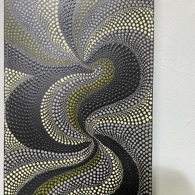 バリアート ドットアート 70×30cm モノトーン アートパネル モダン