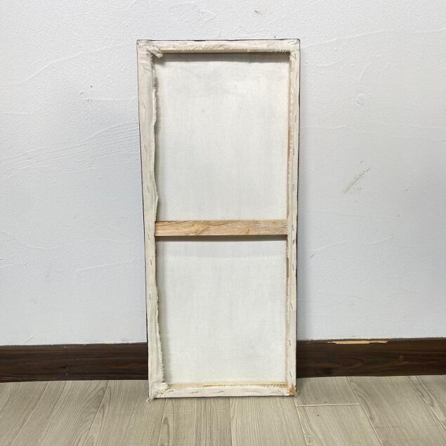 バリ絵画 ドットアート リーフ ブラウン 3連 H50×W60cm アートパネル