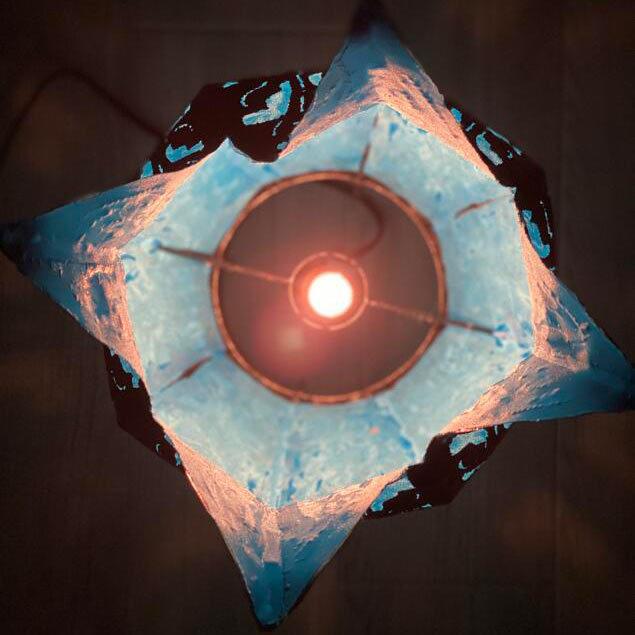 アイアン透かし チューリップ型 スタンドランプ H40cm バリ島製 フロア