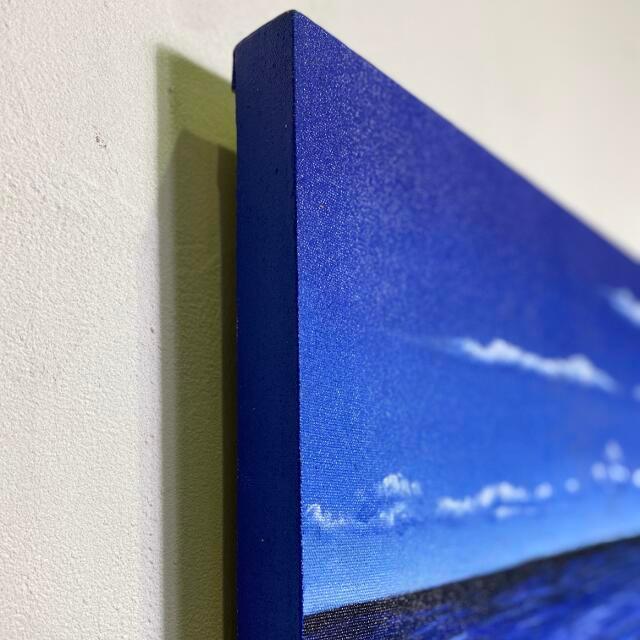 バリ絵画 海の絵 本物のサンゴの立体的な砂浜 フレームなし 波の絵 