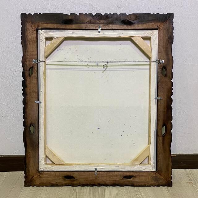 バリ絵画 海とヤシ 海の絵 S-25 63×73cm 大型 タテ型 バリ島 アート