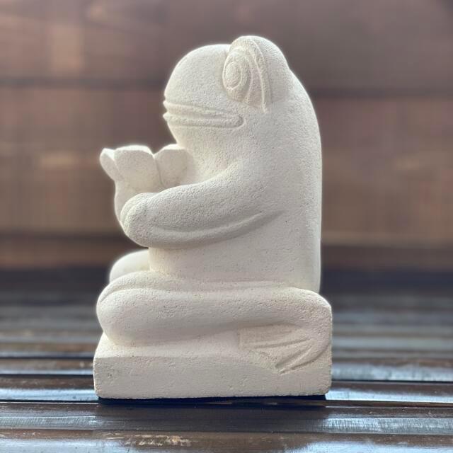 石像 ミニぷっくりカエル 花持ち H15cm 2タイプ オブジェ 蛙 かえる