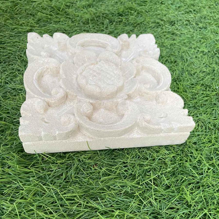 バリ島石材 ストーンレリーフ 15×15cm 厚み3cm 6タイプ フラワータイル