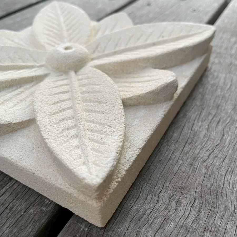 バリ島石材 ストーンレリーフ 15×15cm 厚み3cm 6タイプ フラワータイル