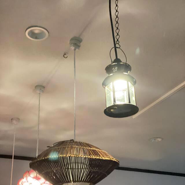 バリ風 吊り下げ 照明 ペンダントライト B クリア アジアンライト