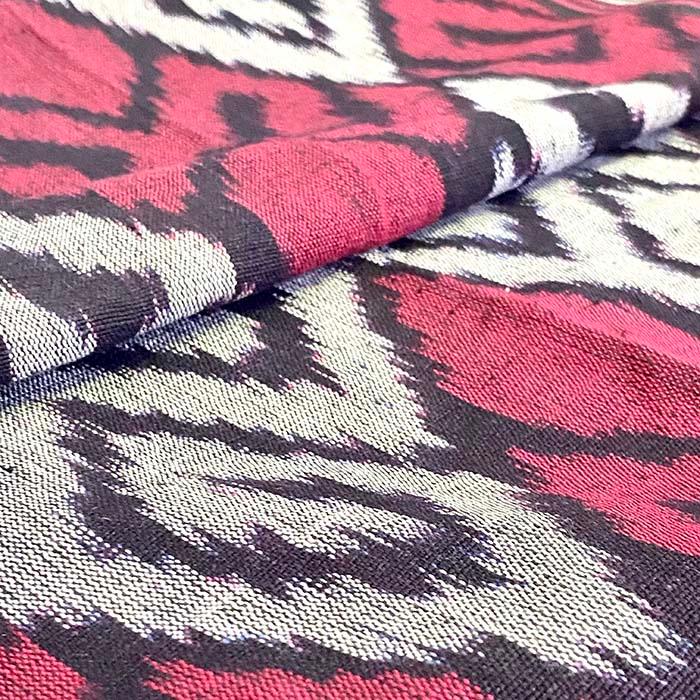 イカット 190×37cm 生地 織物 赤系 タペストリー インドネシア バリ