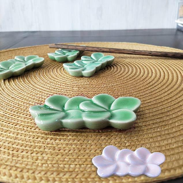 ジェンガラケラミック 箸置き 2個1セット 2色 グリーン ピンク