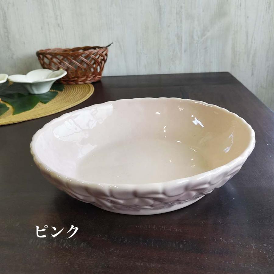 ジェンガラケラミック サラダボウル 深皿 プルメリア 3色 白 青緑