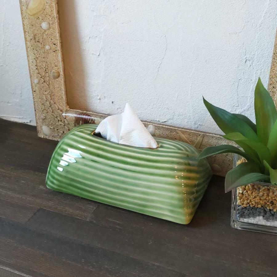 ジェンガラケラミック ティッシュボックス 陶器製 3色 バリ ジェンガラ