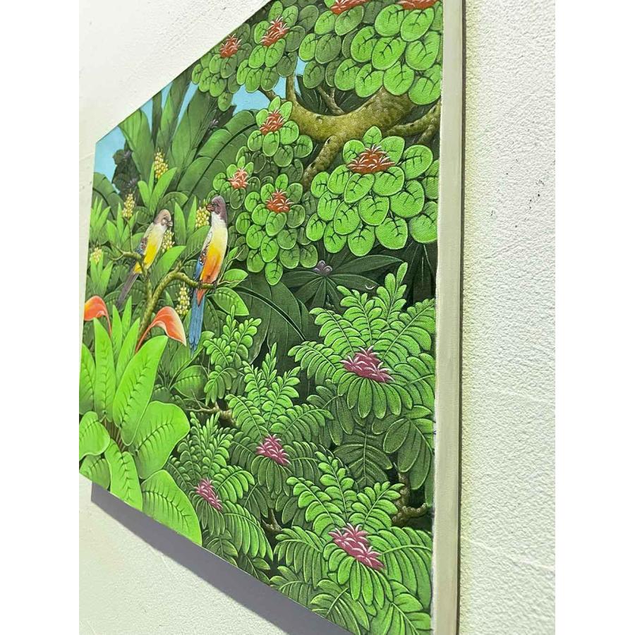 バリ絵画 鳥の絵 鳥 2羽 3柄 W50×H40cm 花鳥風月 絵画 アートパネル