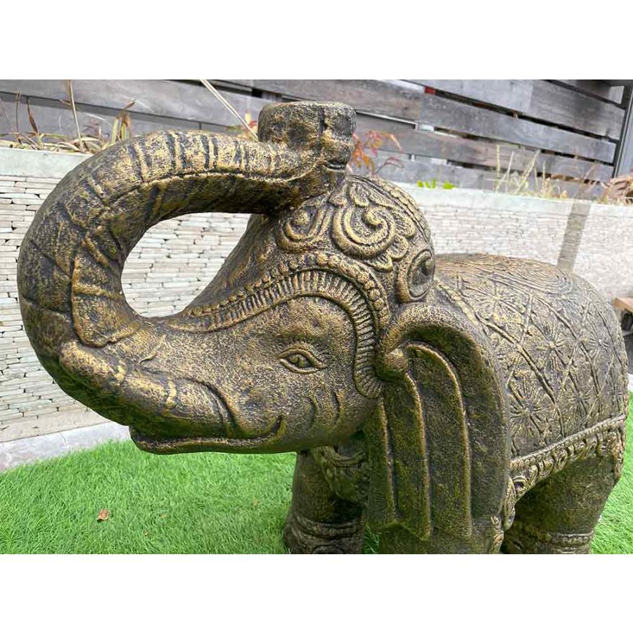 パラソルスタンド 象 ゾウ パラソル用ベース アンティークゴールド