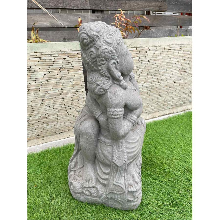 石像 ラーマ シータ ラマシタ ペア石像 グレー H55cm セメント製 庭