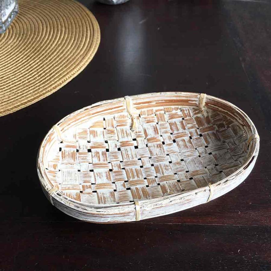 バンブー トレイ 小 W16cm 竹 かご カゴ 竹製 バスケット おしぼり