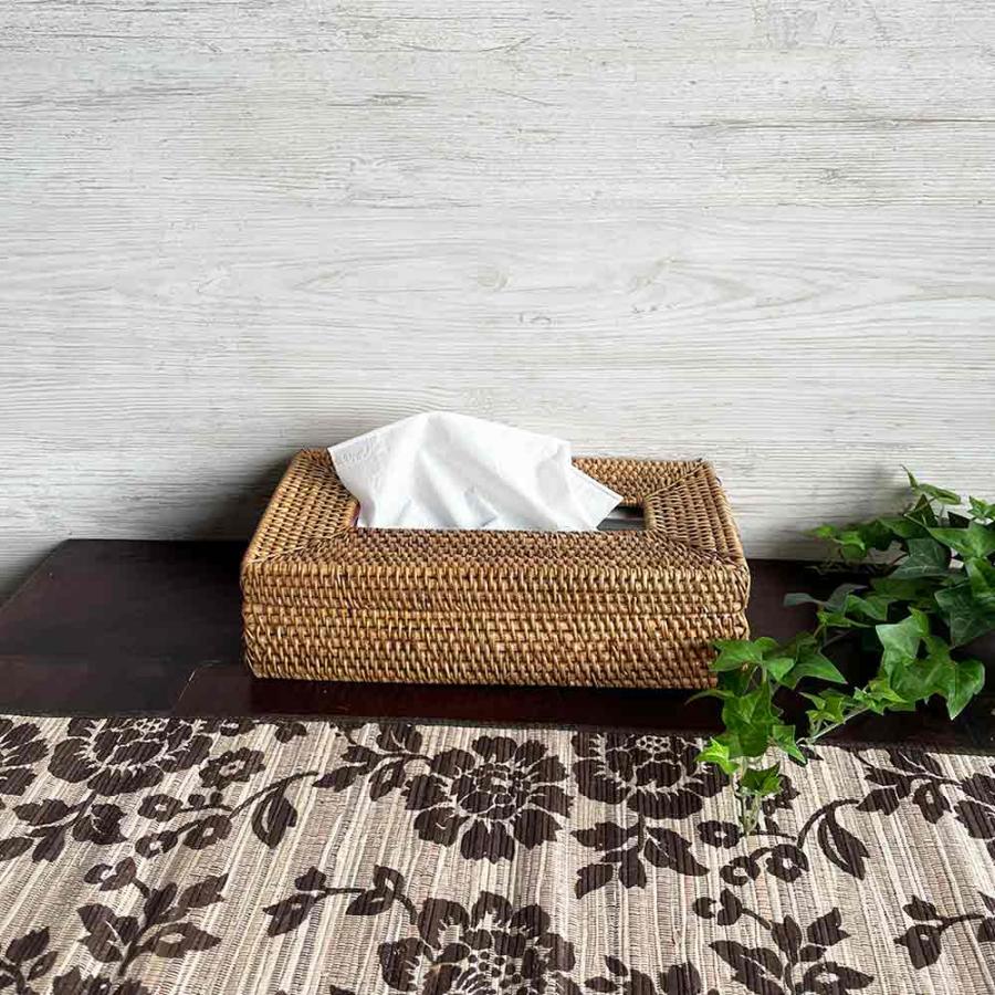 ティッシュケース ティッシュBOX ラタン 2色 ナチュラル 白 ティッシュ