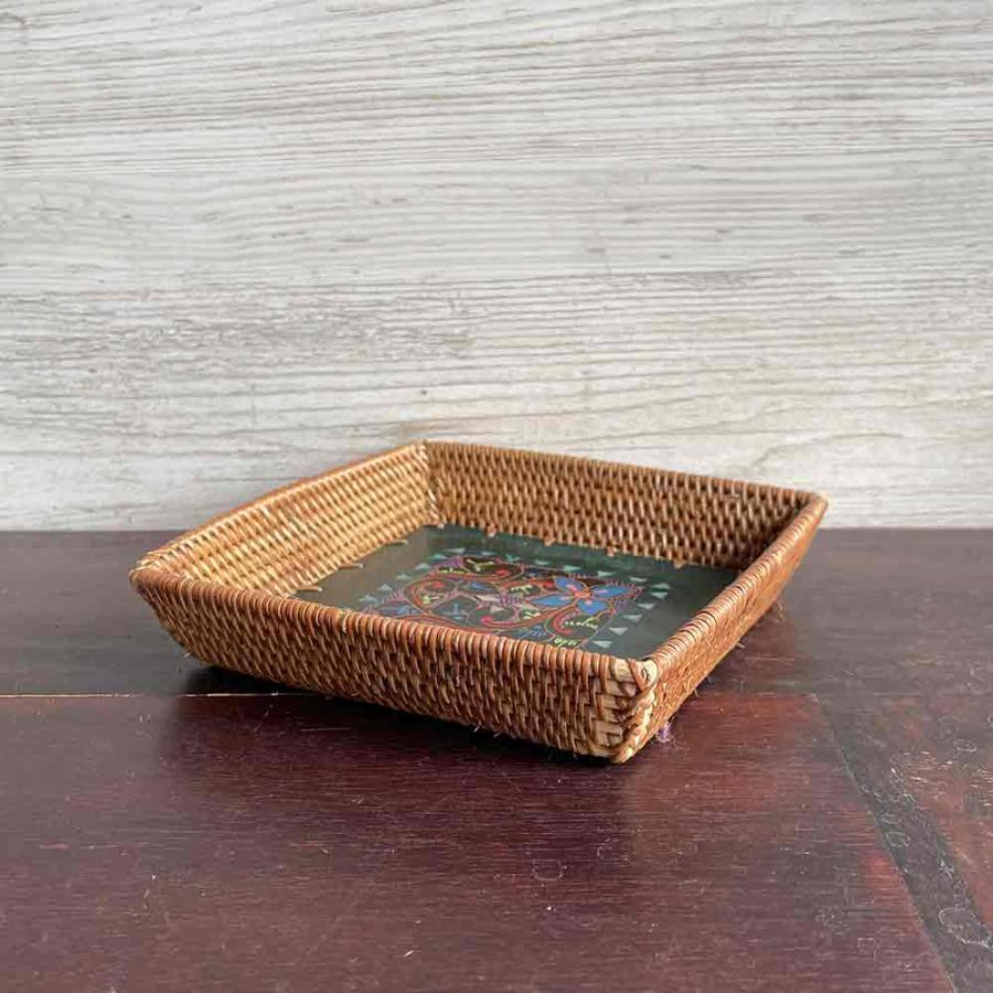 アタ バスケット トレイ 6タイプ 正方形 15×15cm 籠 かご カゴ 小物