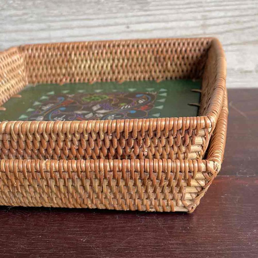 天然素材 アタ 正方形バスケット アタバスケット アタ バスケット トレイ 6タイプ 正方形 15×15cm 籠 かご カゴ 小物