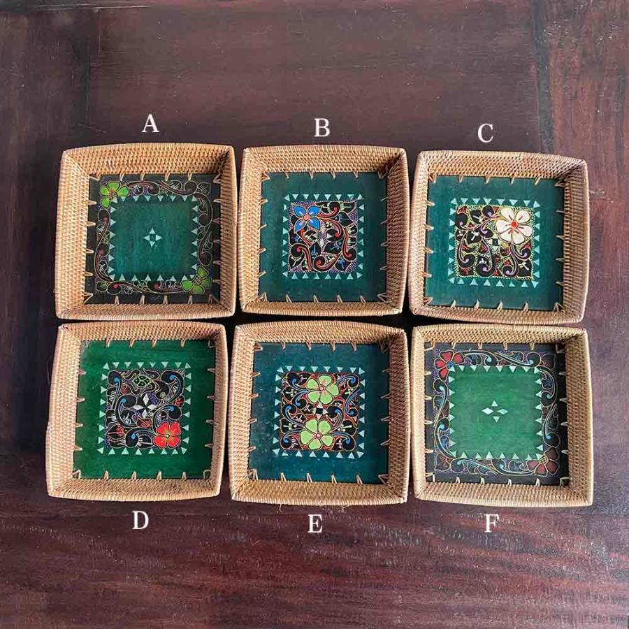 アタ バスケット トレイ 6タイプ 正方形 15×15cm 籠 かご カゴ 小物