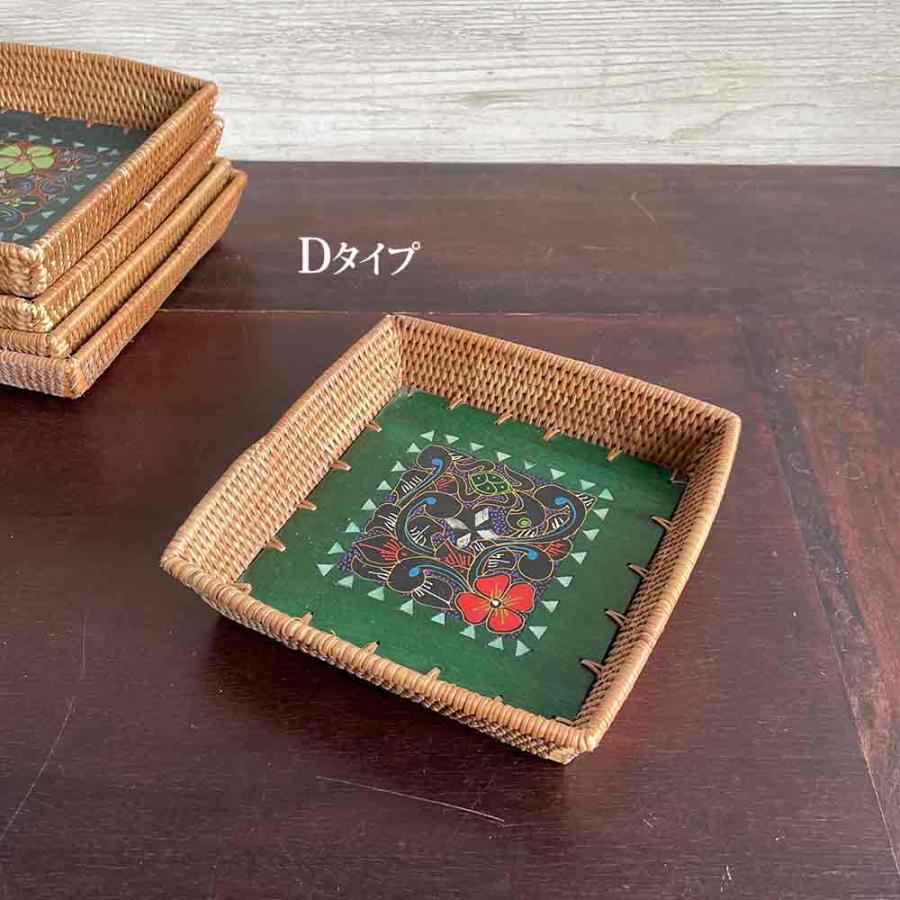 アタ バスケット トレイ 6タイプ 正方形 15×15cm 籠 かご カゴ 小物