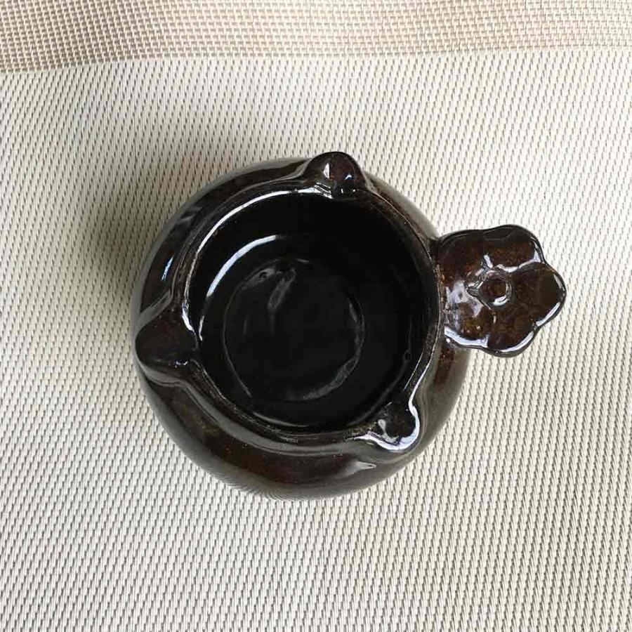 灰皿 陶器 卓上灰皿 プルメリア 丸 アッシュトレイ タバナン焼き