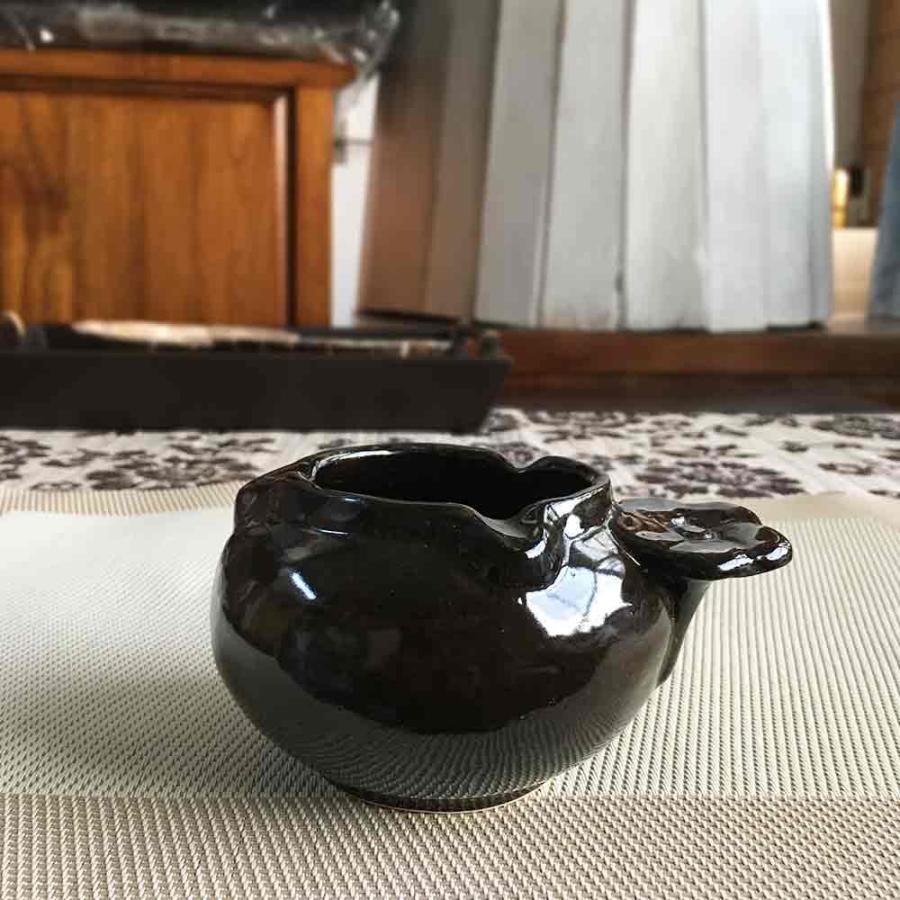 灰皿 陶器 卓上灰皿 プルメリア 丸 アッシュトレイ タバナン焼き
