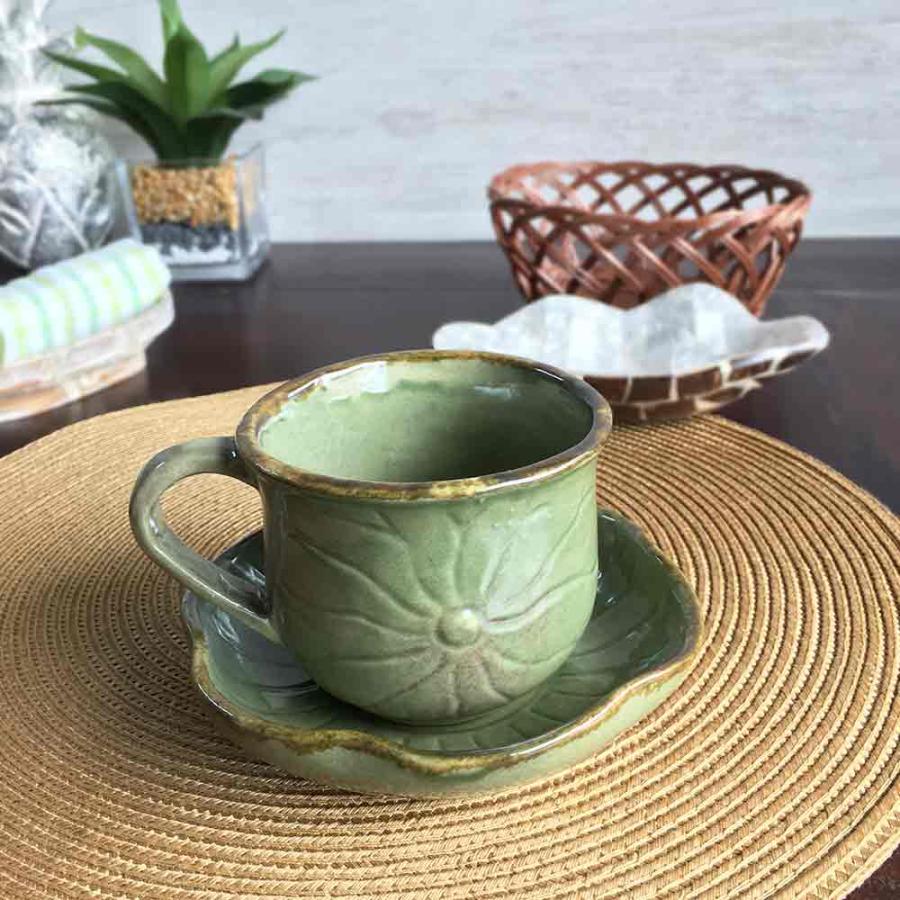 タバナン コーヒーカップ&ソーサー セット ハス 蓮 陶器 ティーカップ 