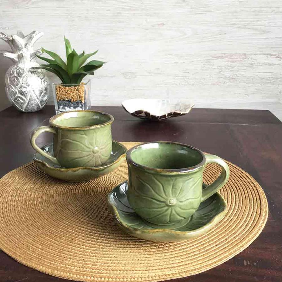 タバナン コーヒーカップ&ソーサー セット ハス 蓮 陶器 ティーカップ