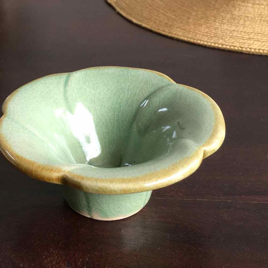 キャンドルホルダー 卓上 花型 陶器 プルメリア キャンドルスタンド