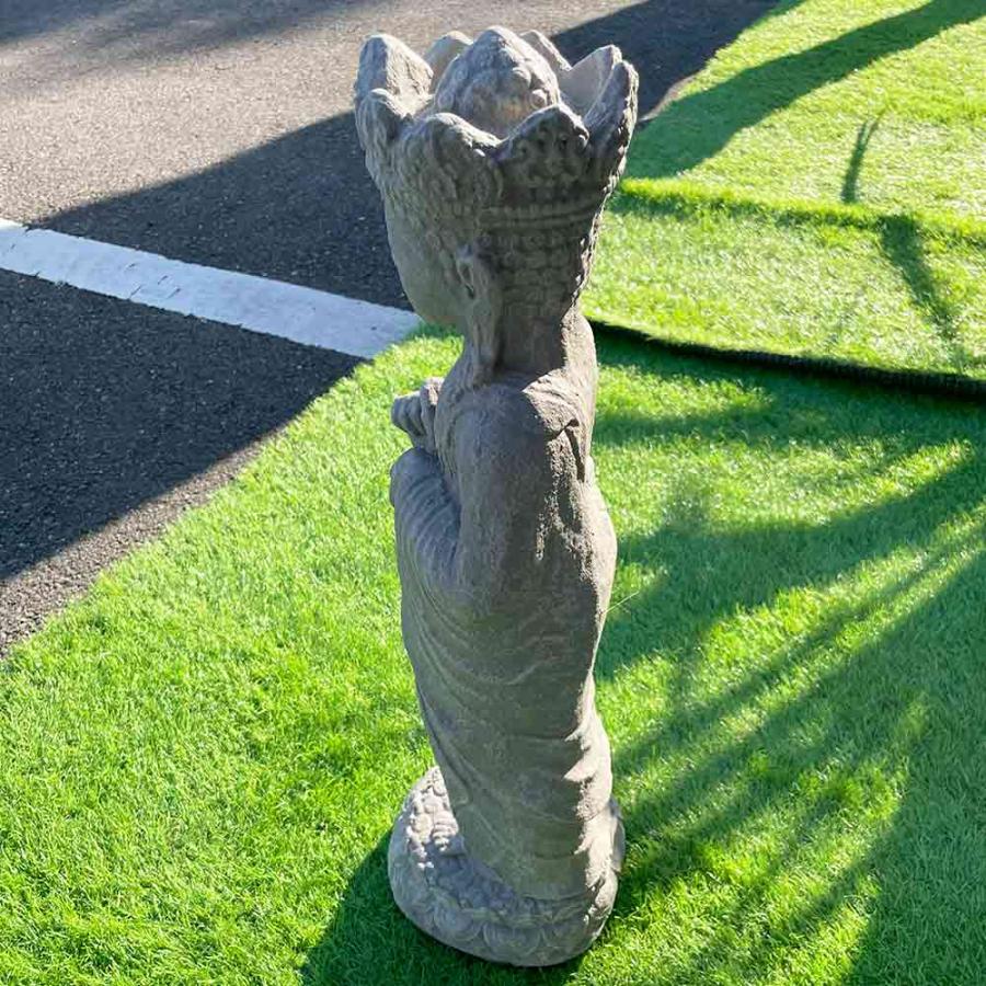 石像 ガーデンオーナメント H65cm グレー 灰色 バリ石像 樹脂セメント