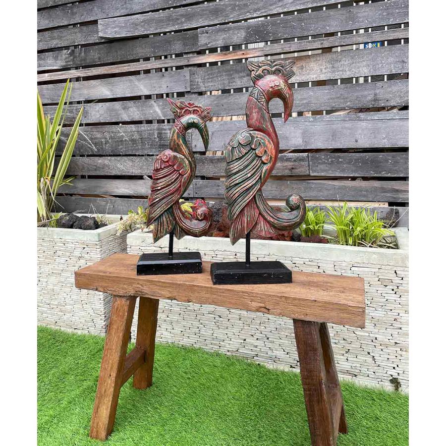 鳥 木製スタンド付き 約60cm