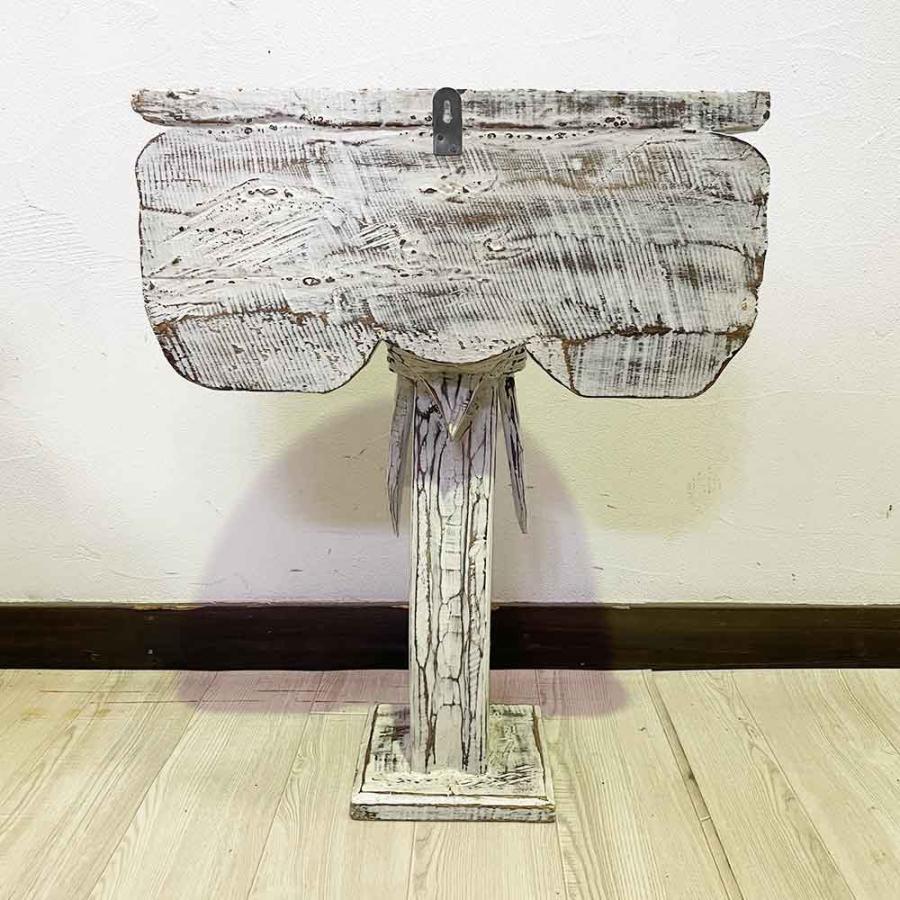 コンソールテーブル 木製 象 ゾウ サイドテーブル 2色 置き台 H60cm