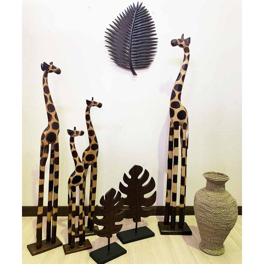 木彫り キリン150cm キリンの木製オブジェ バリ アジアンインテリア