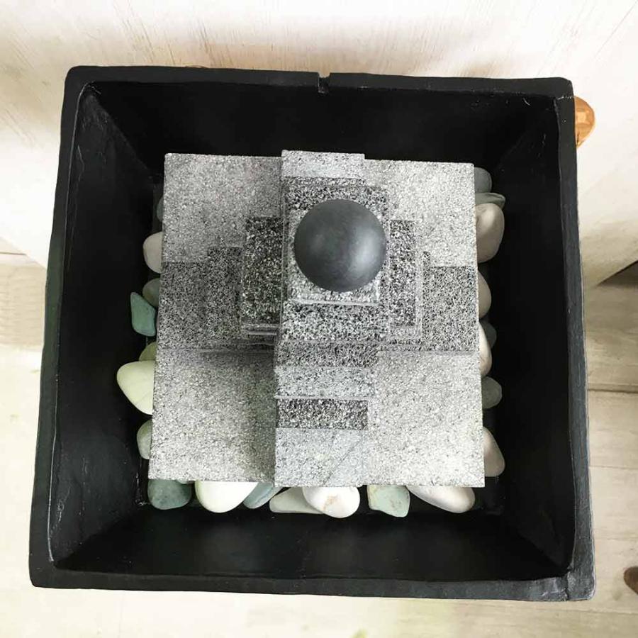 天然石　オブジェ　置物　水石 一点物 天然石 大理石 彫刻 三段噴水 ピンク H220cm マーブル 落水式