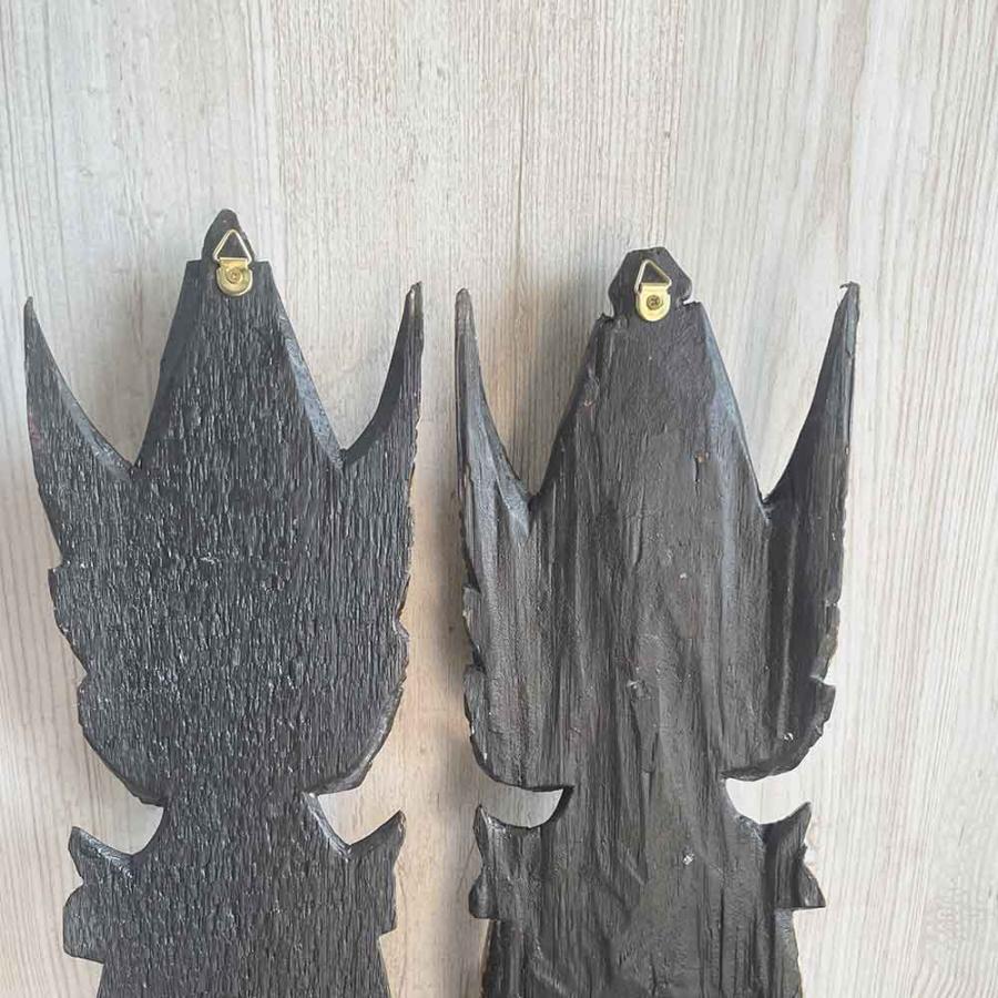 木彫り 壁掛け ラマシタ H60cm ペアセット カップル ペア インドネシア