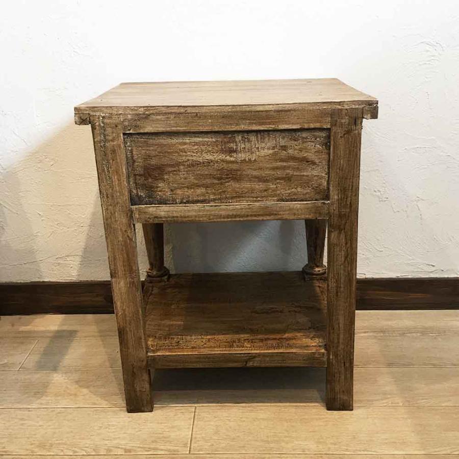 サイドテーブル 木製 置き台 花瓶台 置台 H60cm ブラウン ホワイト