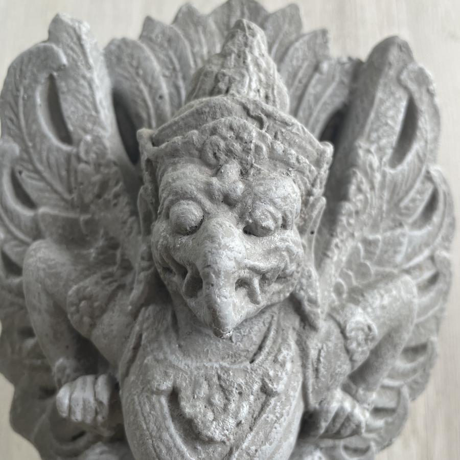 石像 ガルーダ像 神鳥 オブジェ H30m グレー 置物 ガーデン