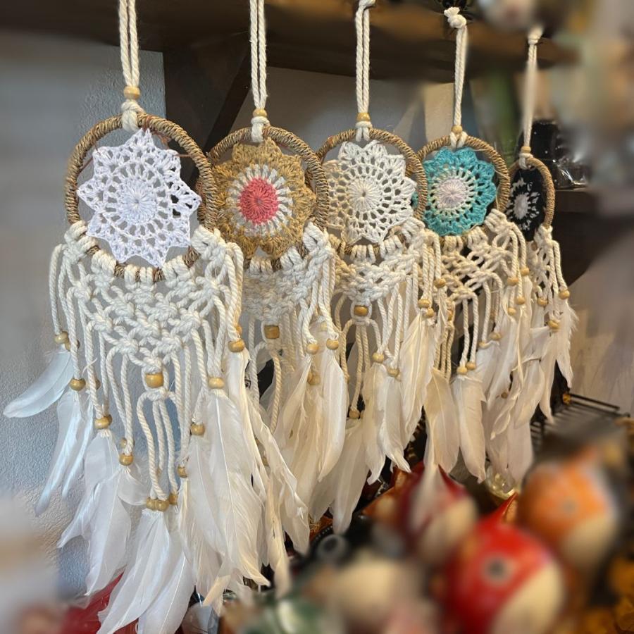 メール便対応可 ドリームキャッチャー マクラメ フリンジ 壁飾り