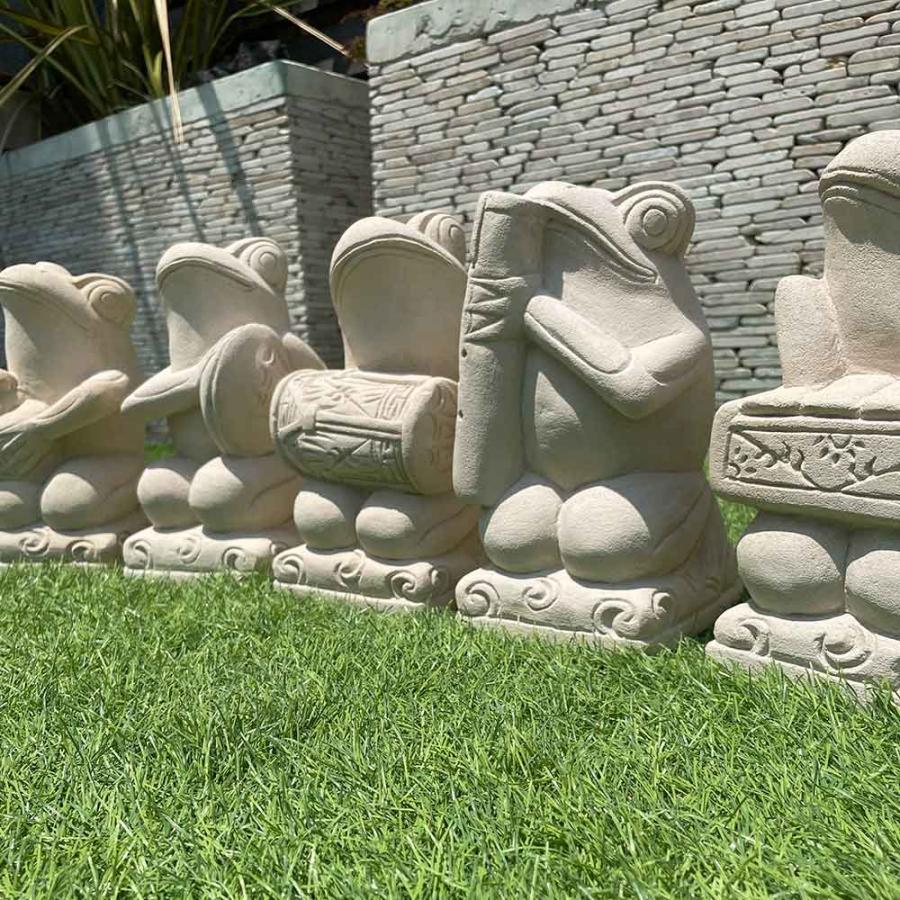 キョンシー パラオ 戦士彫刻 2点セット 置物 南の島 伝統工芸品