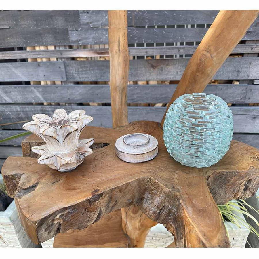 キャンドルホルダー キャンドルスタンド パイナップル型 バリガラス