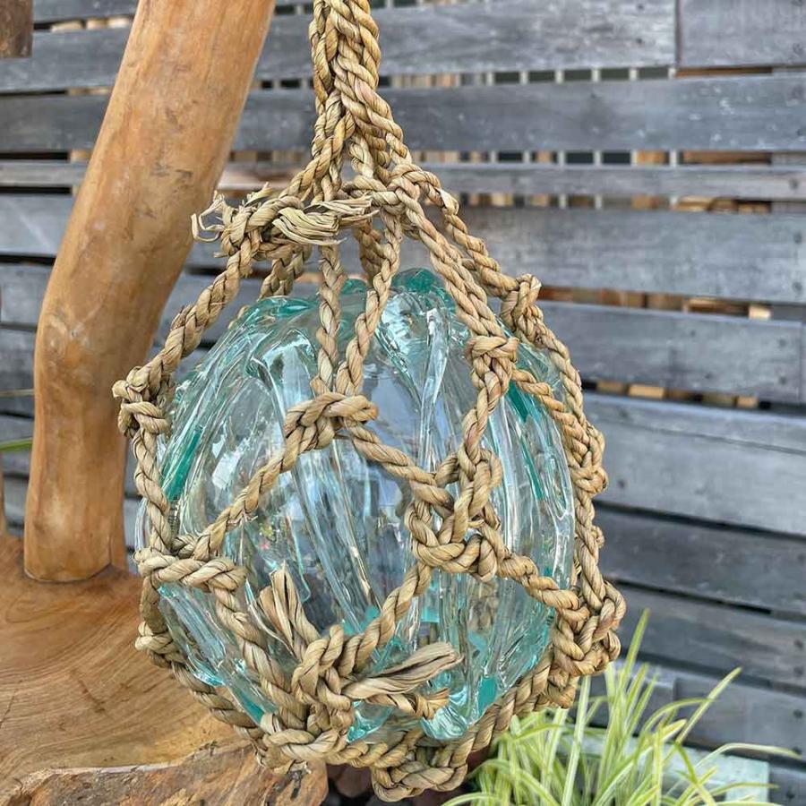 ガラスの浮き玉 直径15cm ガラス オブジェ 南国 マリンインテリア 吊り