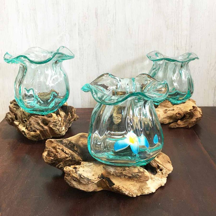 流木 ガラス オブジェ スタンド付 ガラスボトル A〜J flower vase 流木